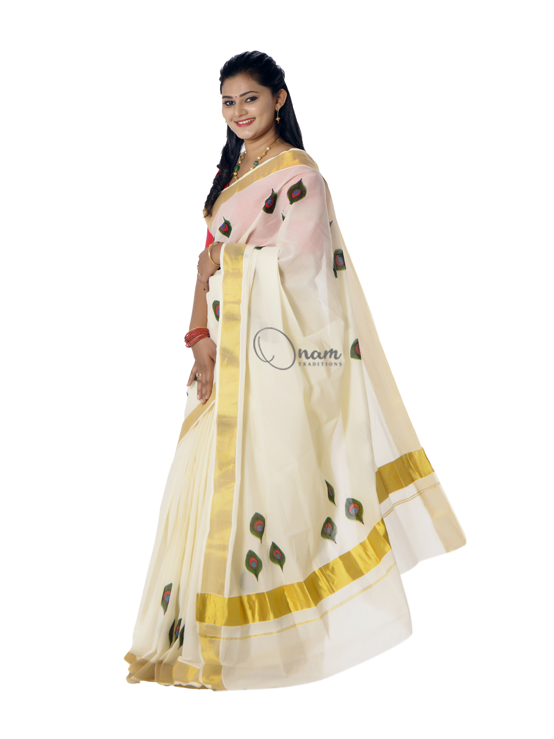 TEXATION Women's Kerala Kasavu Golden Colour Tissue Saree With Running  Blouse (Saree 5.5 meter, Blouse 0.8 meter) : Amazon.in: Fashion